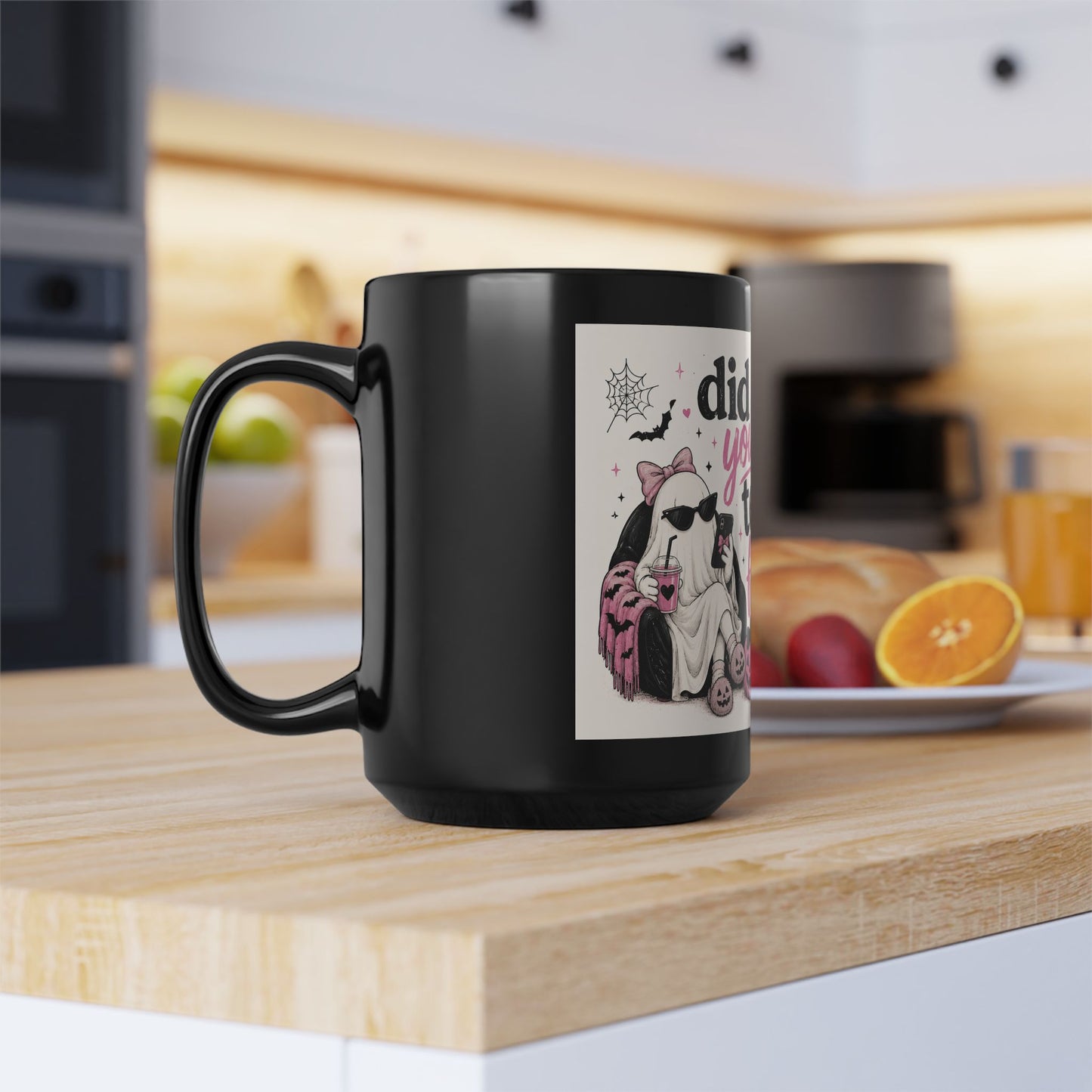 Did You Text First Halloween Mug | Cute Ghost Coffee Mug | Funny Spooky Ceramic Cup | Pink Coquette Halloween Gift | 11oz 15oz Mug