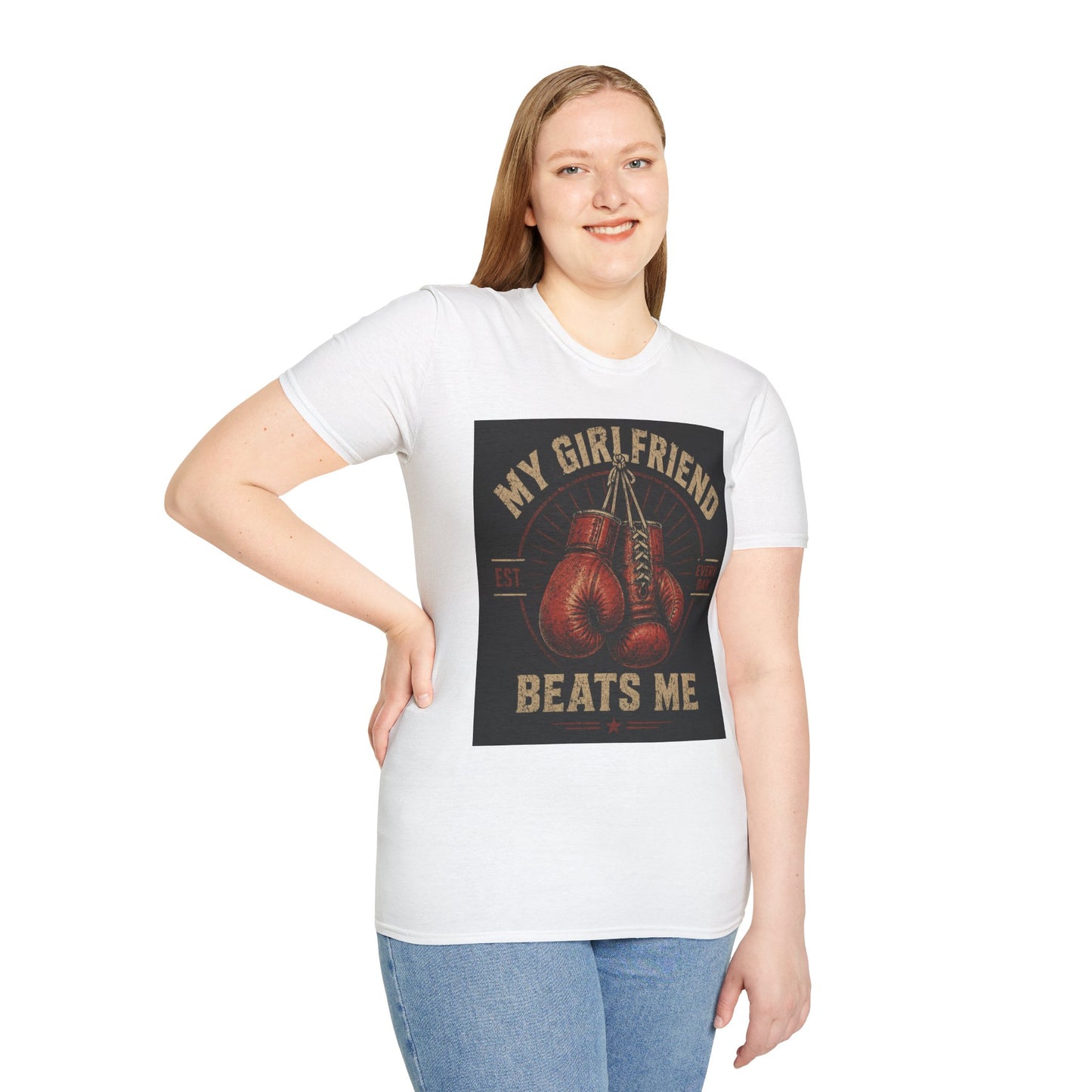 My Girlfriend Beats Me Every Day Boxing Shirt | Funny Boxer Tee | Boxing Gloves Graphic | Boxing Boyfriend Gift | Gym Workout T-Shirt