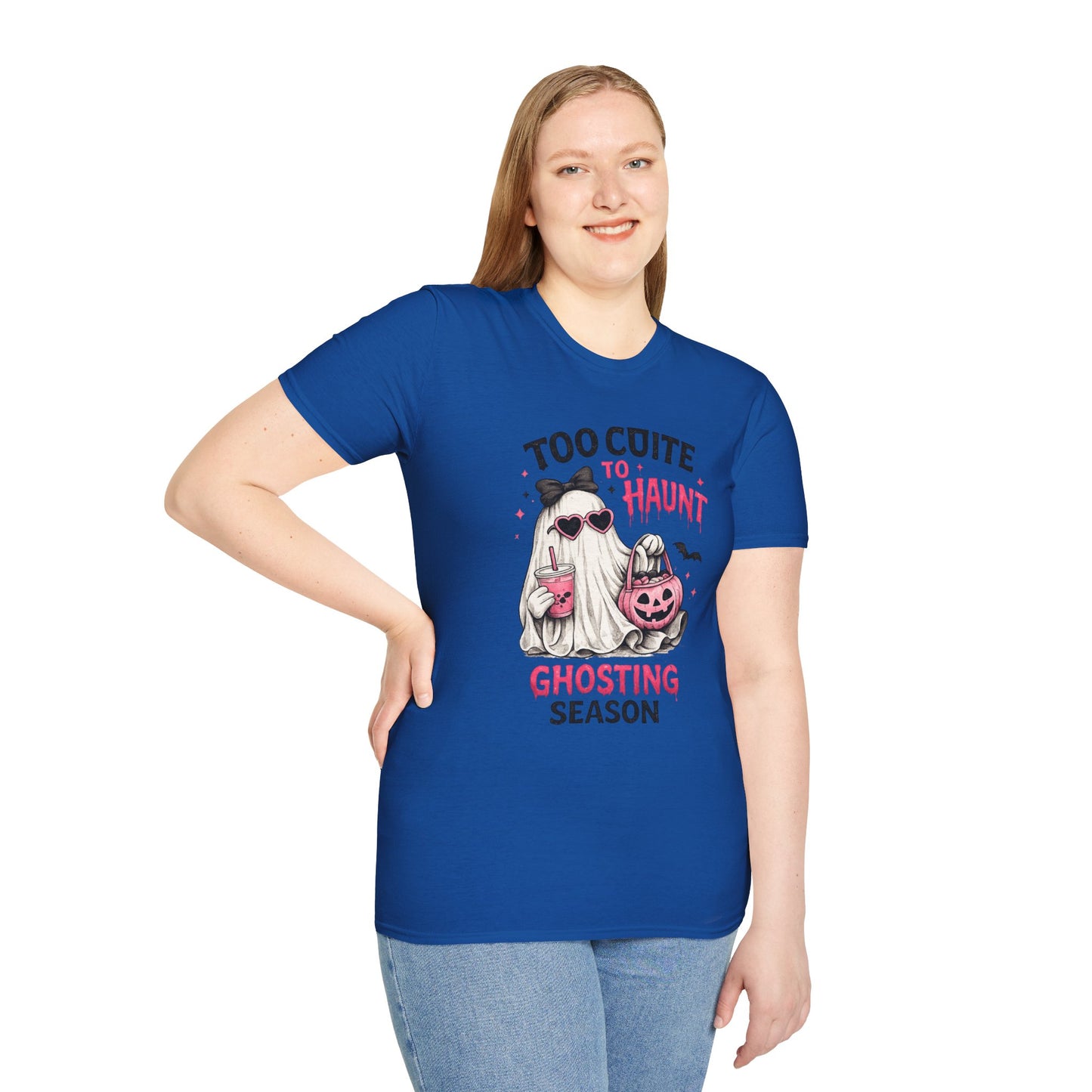 Too Cute to Haunt Ghosting Season Shirt | Funny Halloween Ghost T-Shirt | Cute Coquette Halloween Tee | Spooky Season Graphic Shirt