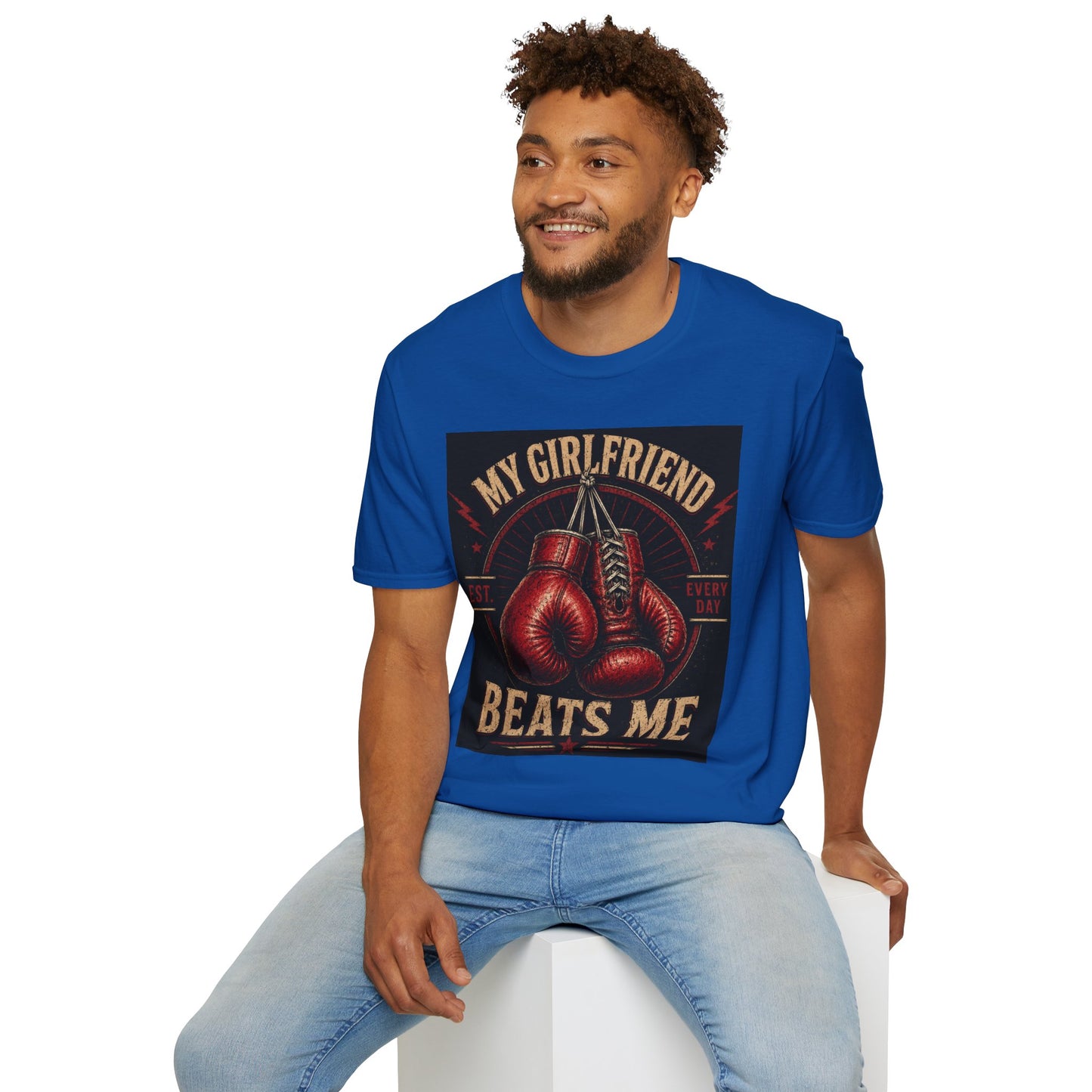 My Girlfriend Beats Me Every Day Boxing Shirt | Funny Boxer Tee | Boxing Gloves Graphic | Boxing Boyfriend Gift | Gym Workout T-Shirt