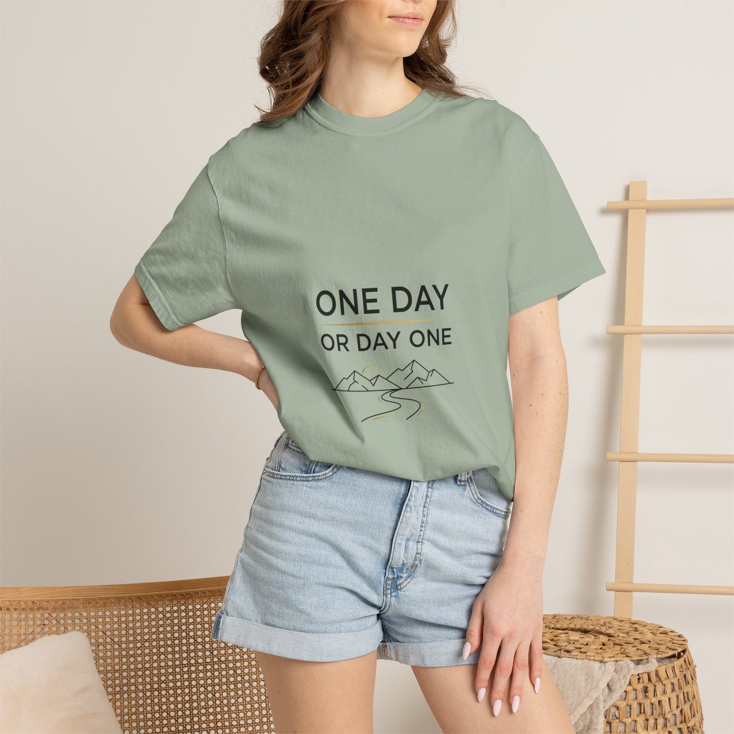 One Day or Day One Comfort Colors® T-Shirt | Motivational Graphic Tee | Inspirational Shirt | Unisex Premium Cotton Tee