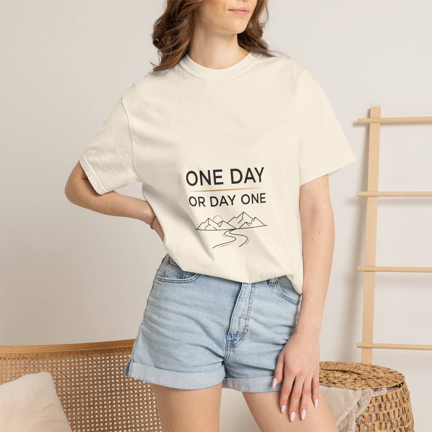 One Day or Day One Comfort Colors® T-Shirt | Motivational Graphic Tee | Inspirational Shirt | Unisex Premium Cotton Tee