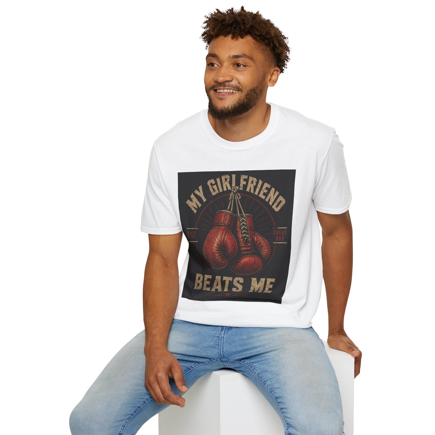 My Girlfriend Beats Me Every Day Boxing Shirt | Funny Boxer Tee | Boxing Gloves Graphic | Boxing Boyfriend Gift | Gym Workout T-Shirt