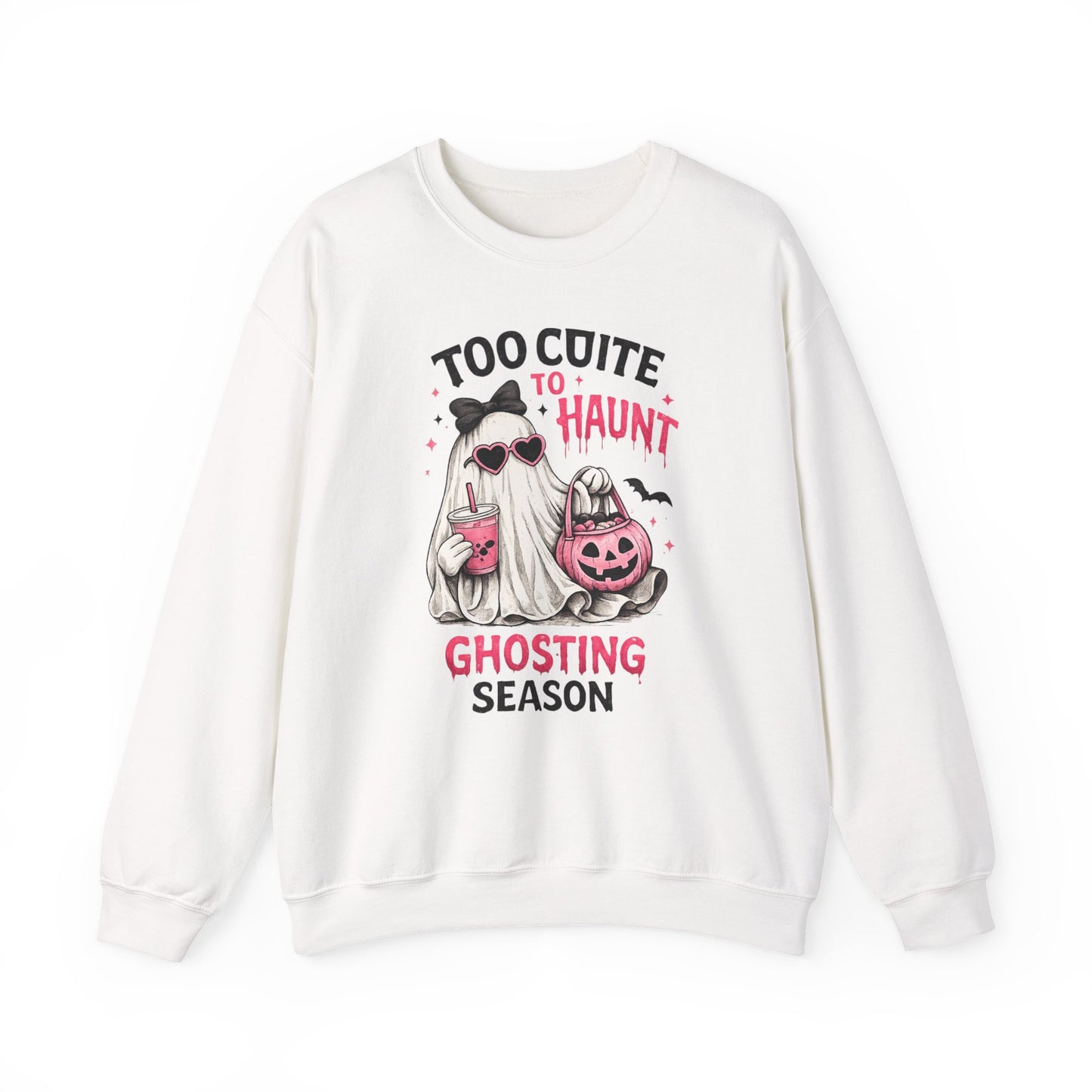 Too Cute to Haunt Sweatshirt | Ghosting Season Crewneck | Cute Halloween Ghost Sweatshirt | Coquette Fall Pullover | Cozy Spooky Season Gift