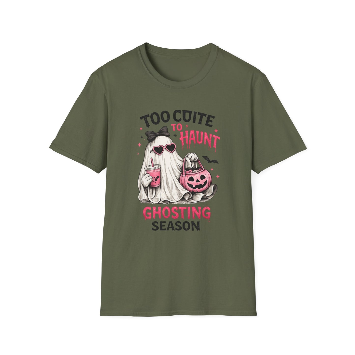 Too Cute to Haunt Ghosting Season Shirt | Funny Halloween Ghost T-Shirt | Cute Coquette Halloween Tee | Spooky Season Graphic Shirt