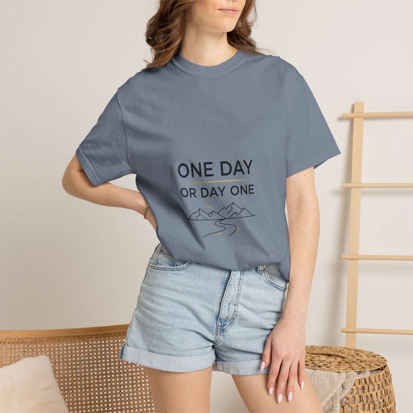 One Day or Day One Comfort Colors® T-Shirt | Motivational Graphic Tee | Inspirational Shirt | Unisex Premium Cotton Tee