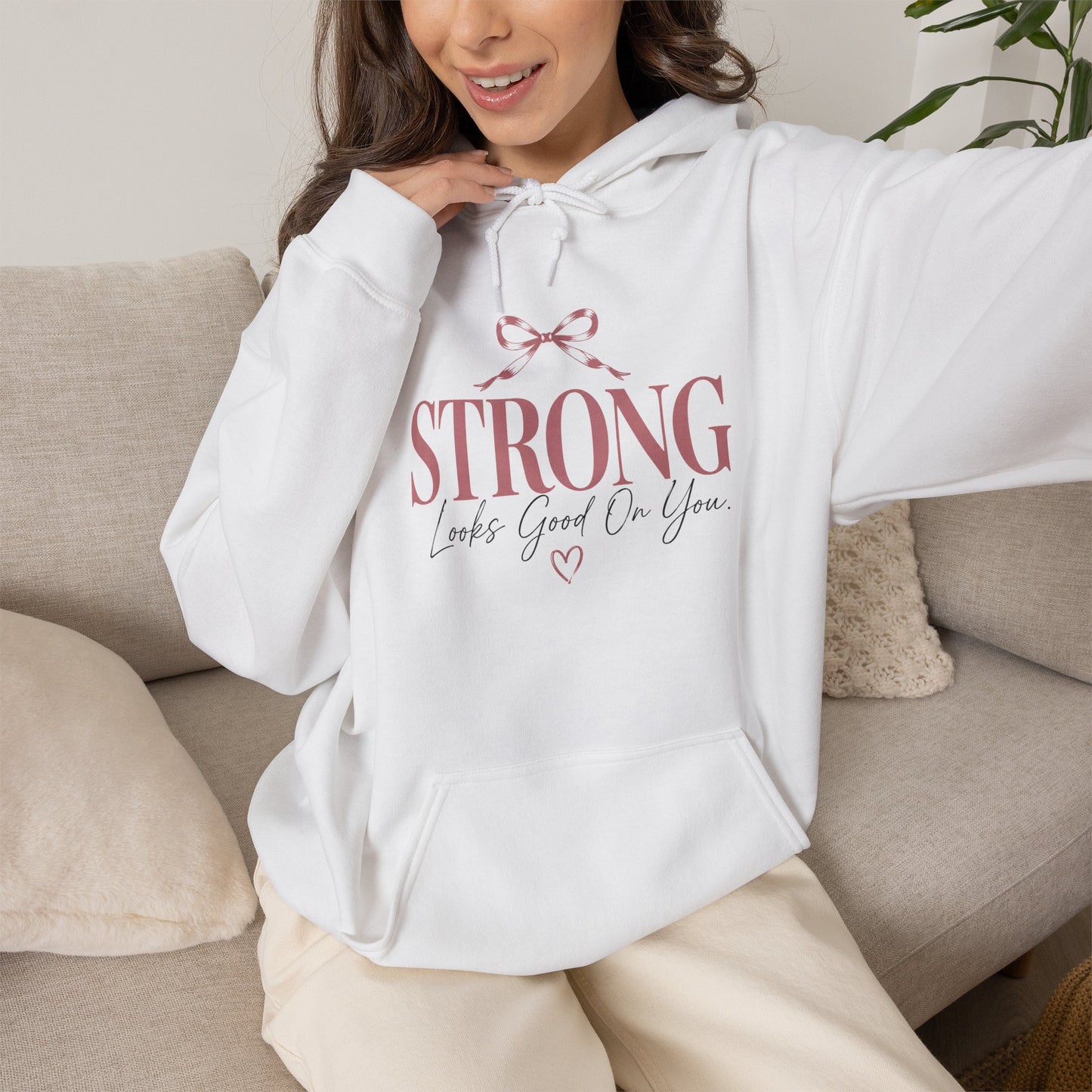 Strong With Grace Hoodie | Inspirational Women's Sweatshirt | Motivational Graphic Hoodie | Self Love Gift | Empowerment Hoodie