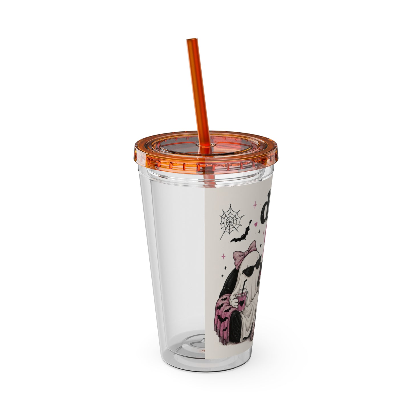 Did You Text First Halloween Tumbler | 16 oz Ghost Cup with Straw | Cute Pink Halloween Cup | Spooky Coquette Tumbler | Fall Gift