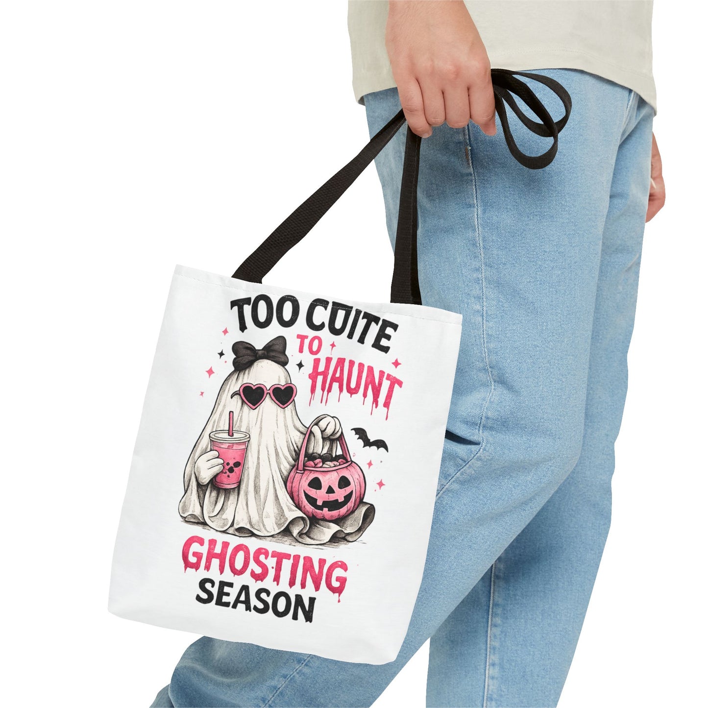 Too Cute to Haunt Tote Bag | Ghosting Season Halloween Tote | Cute Ghost Canvas Bag | Coquette Spooky Tote | Fall Book Bag | Halloween Gift