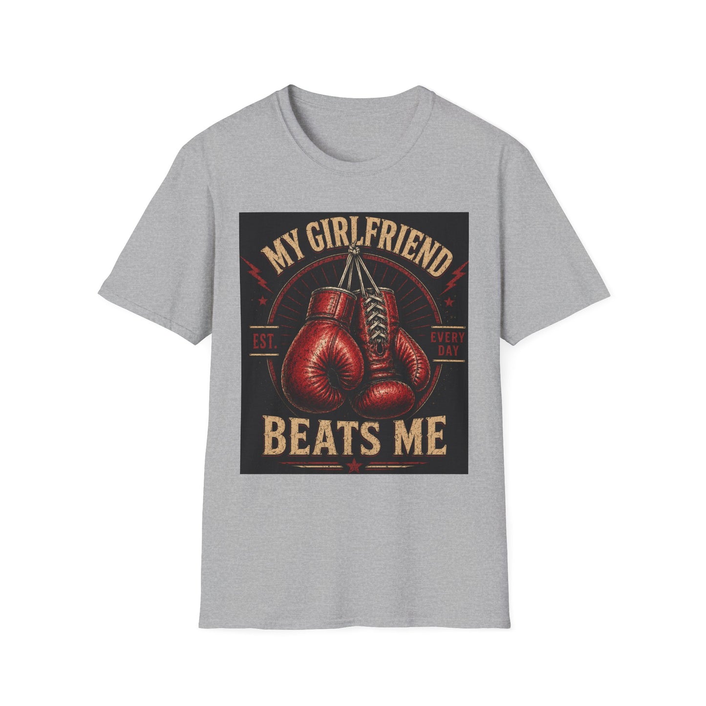 My Girlfriend Beats Me Every Day Boxing Shirt | Funny Boxer Tee | Boxing Gloves Graphic | Boxing Boyfriend Gift | Gym Workout T-Shirt