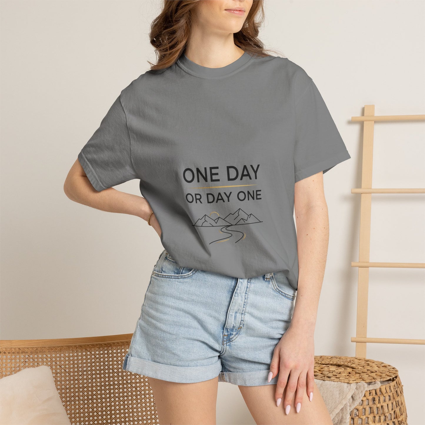 One Day or Day One Comfort Colors® T-Shirt | Motivational Graphic Tee | Inspirational Shirt | Unisex Premium Cotton Tee