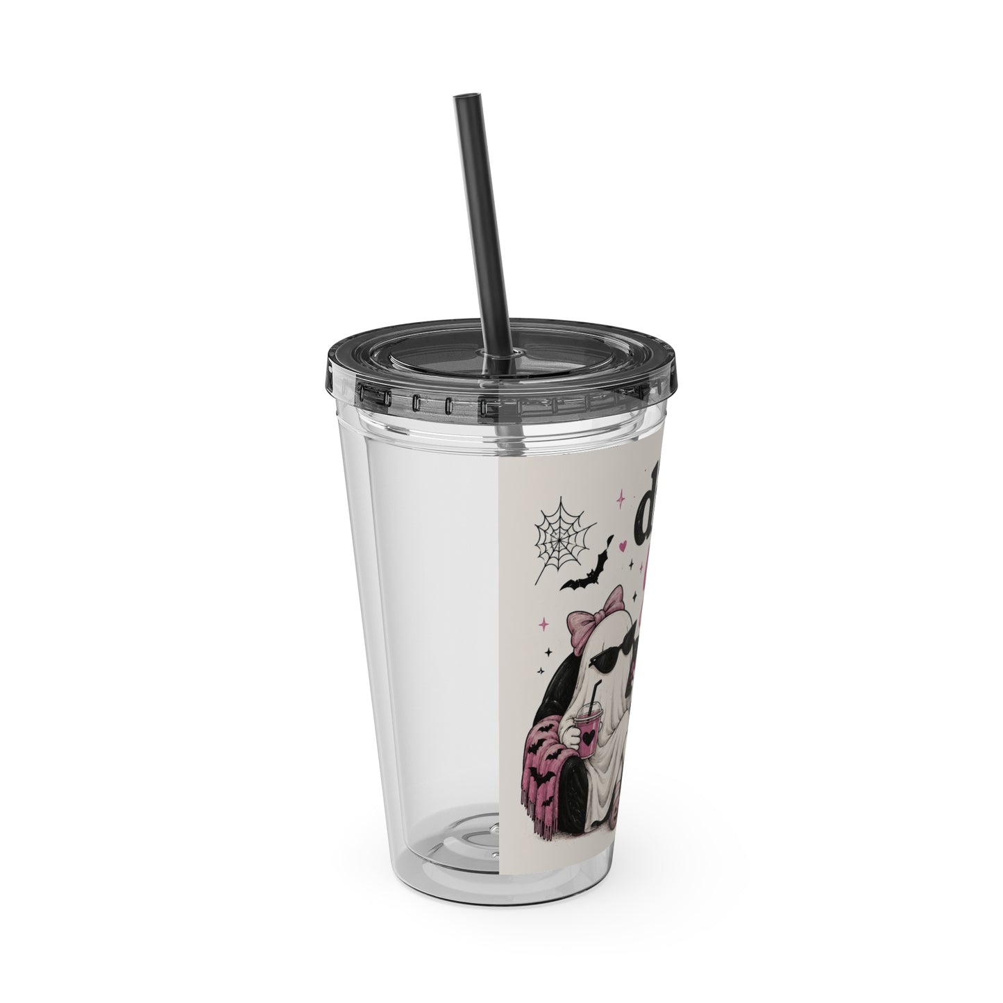 Did You Text First Halloween Tumbler | 16 oz Ghost Cup with Straw | Cute Pink Halloween Cup | Spooky Coquette Tumbler | Fall Gift
