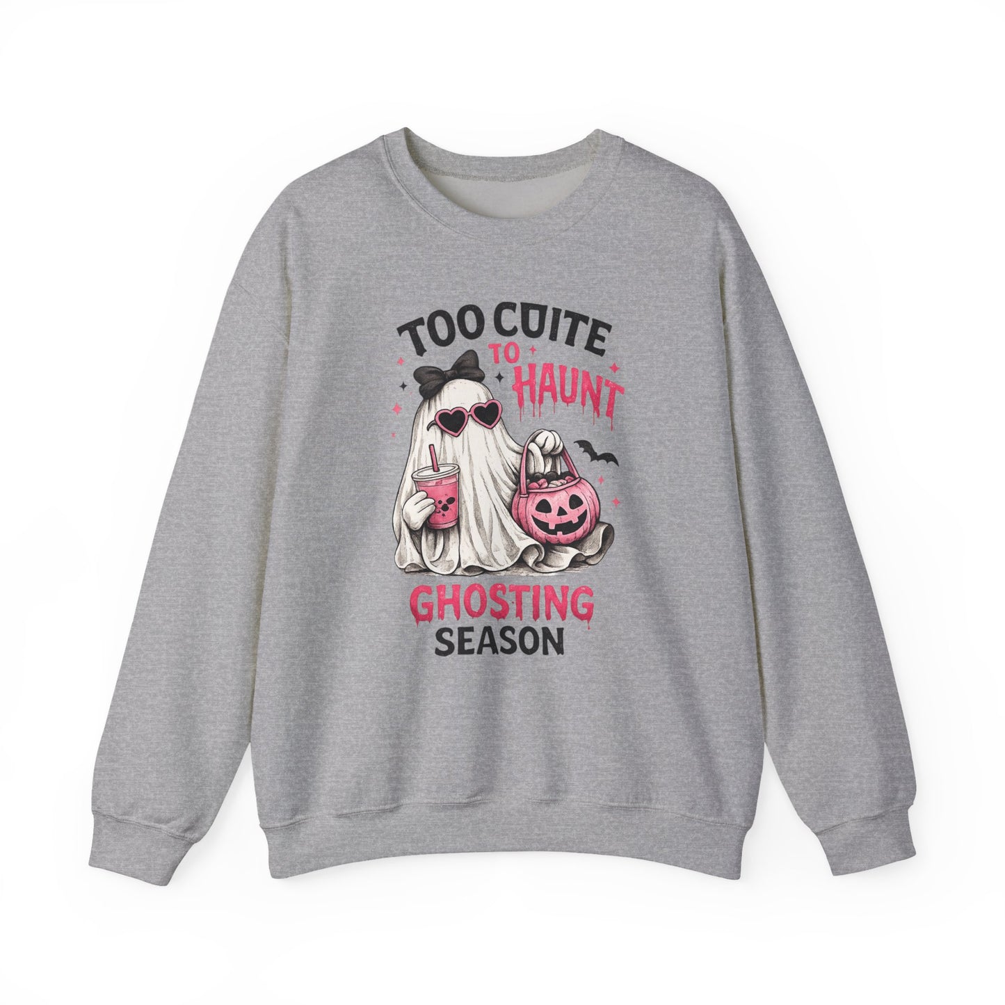 Too Cute to Haunt Sweatshirt | Ghosting Season Crewneck | Cute Halloween Ghost Sweatshirt | Coquette Fall Pullover | Cozy Spooky Season Gift
