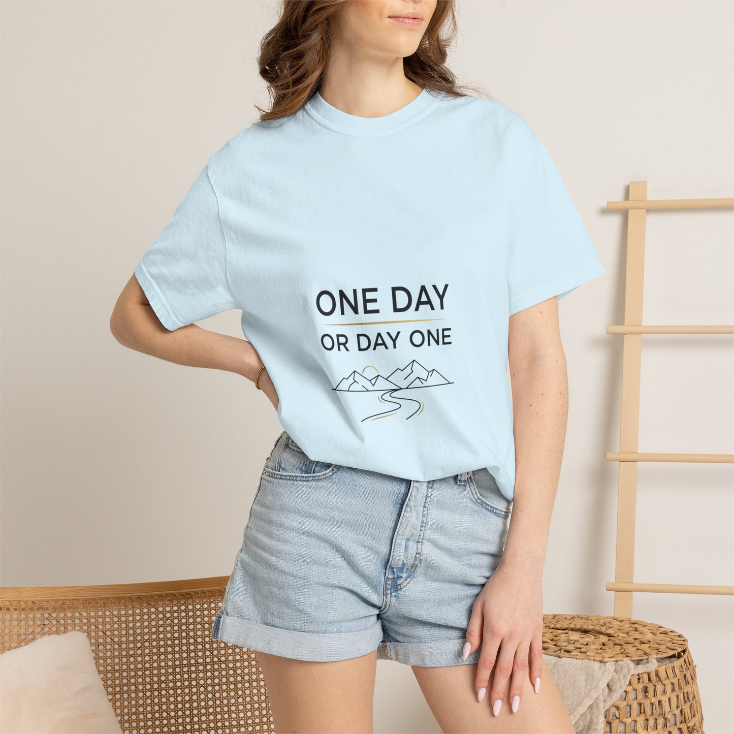 One Day or Day One Comfort Colors® T-Shirt | Motivational Graphic Tee | Inspirational Shirt | Unisex Premium Cotton Tee