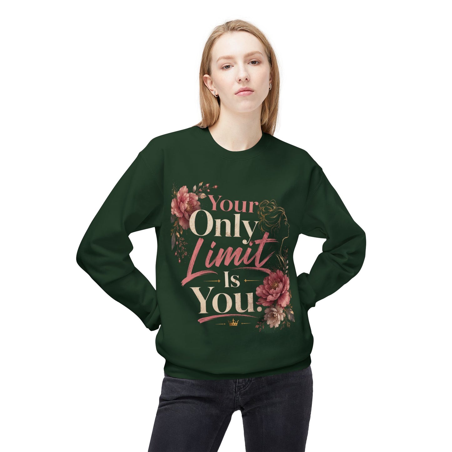 Your Only Limit Is You – Empowering Floral Motivational Shirt | Inspirational Women's Graphic Tee | Self Growth Quote | Positive Mindset Gift