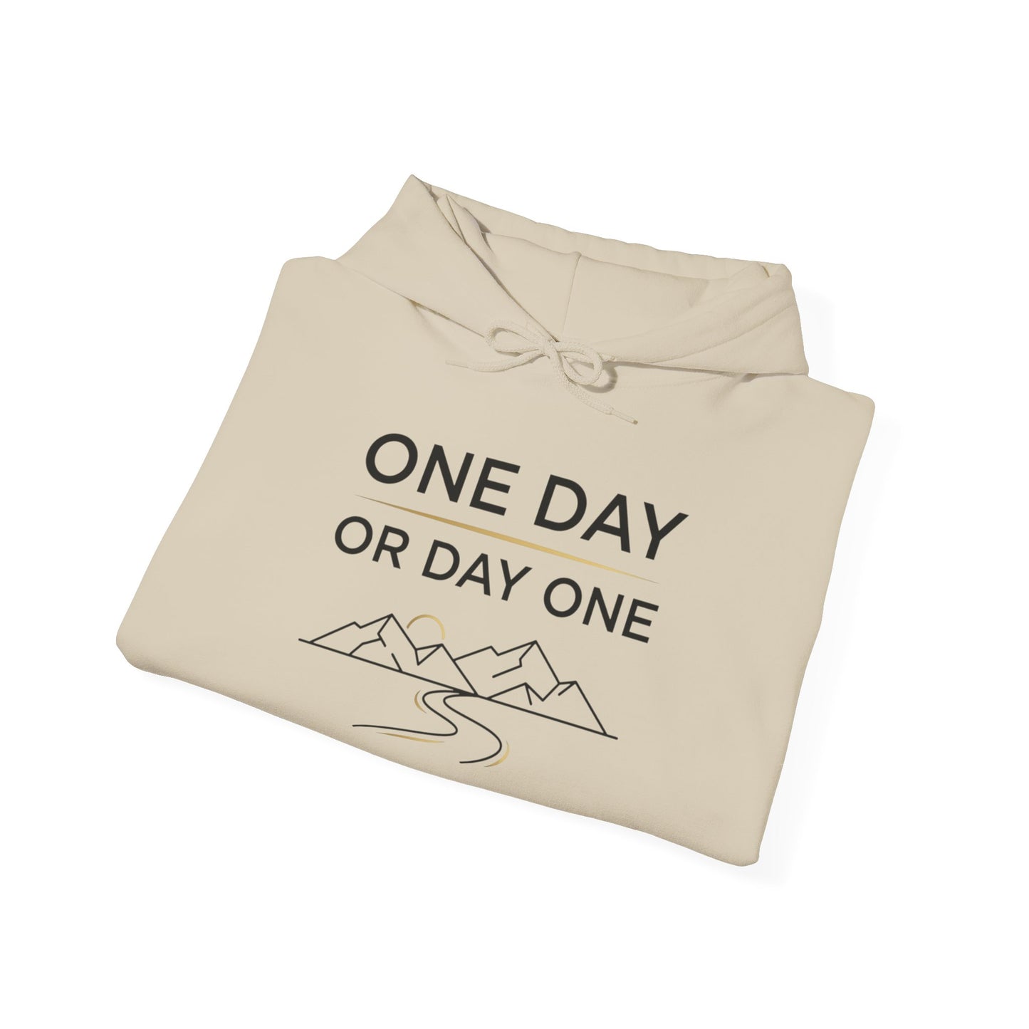 One Day or Day One Motivational Hoodie | Inspirational Unisex Pullover Sweatshirt | Gildan 18500