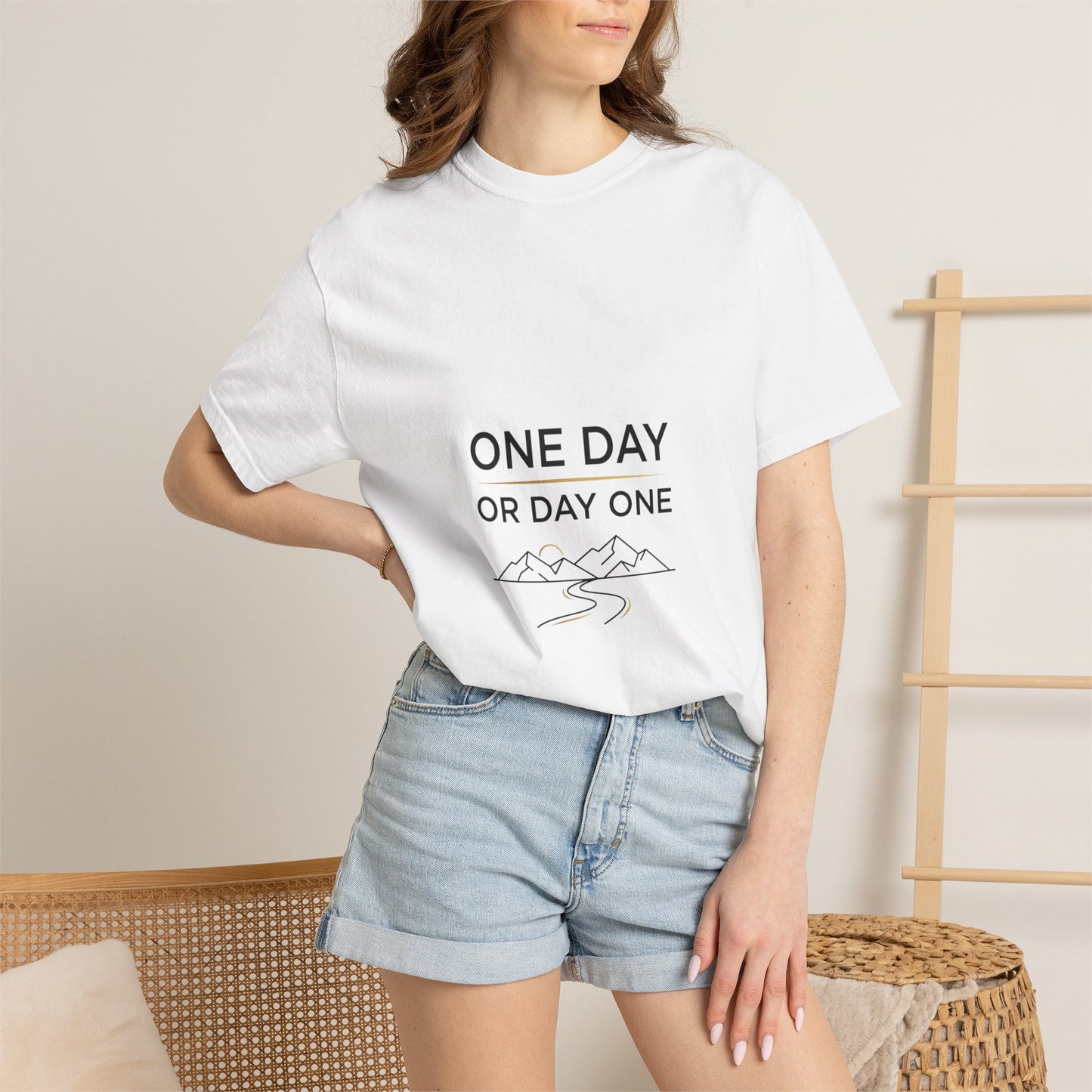 One Day or Day One Comfort Colors® T-Shirt | Motivational Graphic Tee | Inspirational Shirt | Unisex Premium Cotton Tee