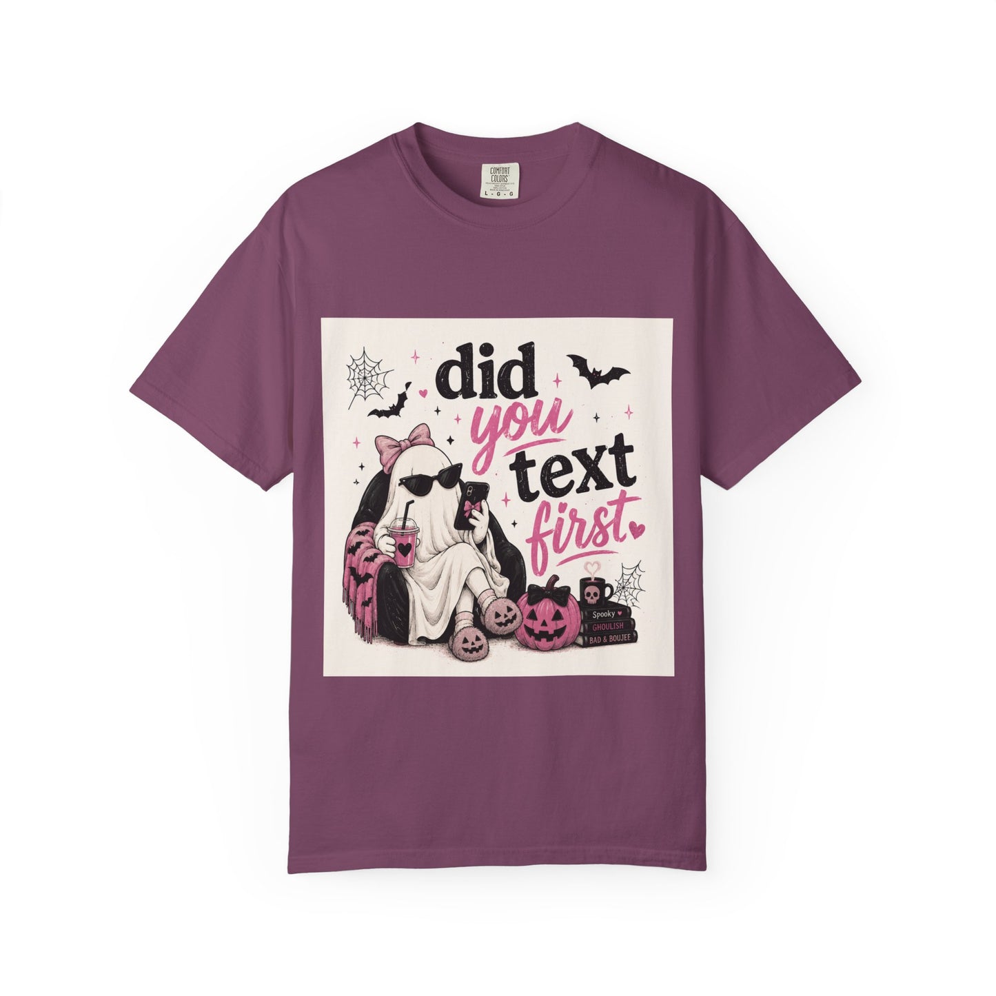 Did You Text First Halloween Shirt | Cute Coquette Ghost T-Shirt | Funny Spooky Graphic Tee