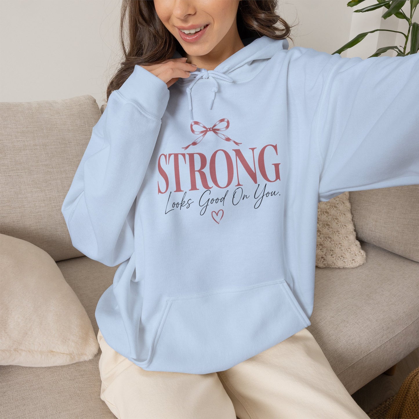Strong With Grace Hoodie | Inspirational Women's Sweatshirt | Motivational Graphic Hoodie | Self Love Gift | Empowerment Hoodie