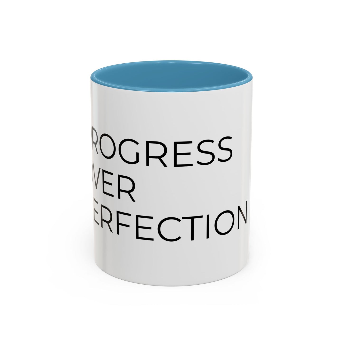 Progress Over Perfection Accent Coffee Mug | Motivational Ceramic Mug (11oz & 15oz)
