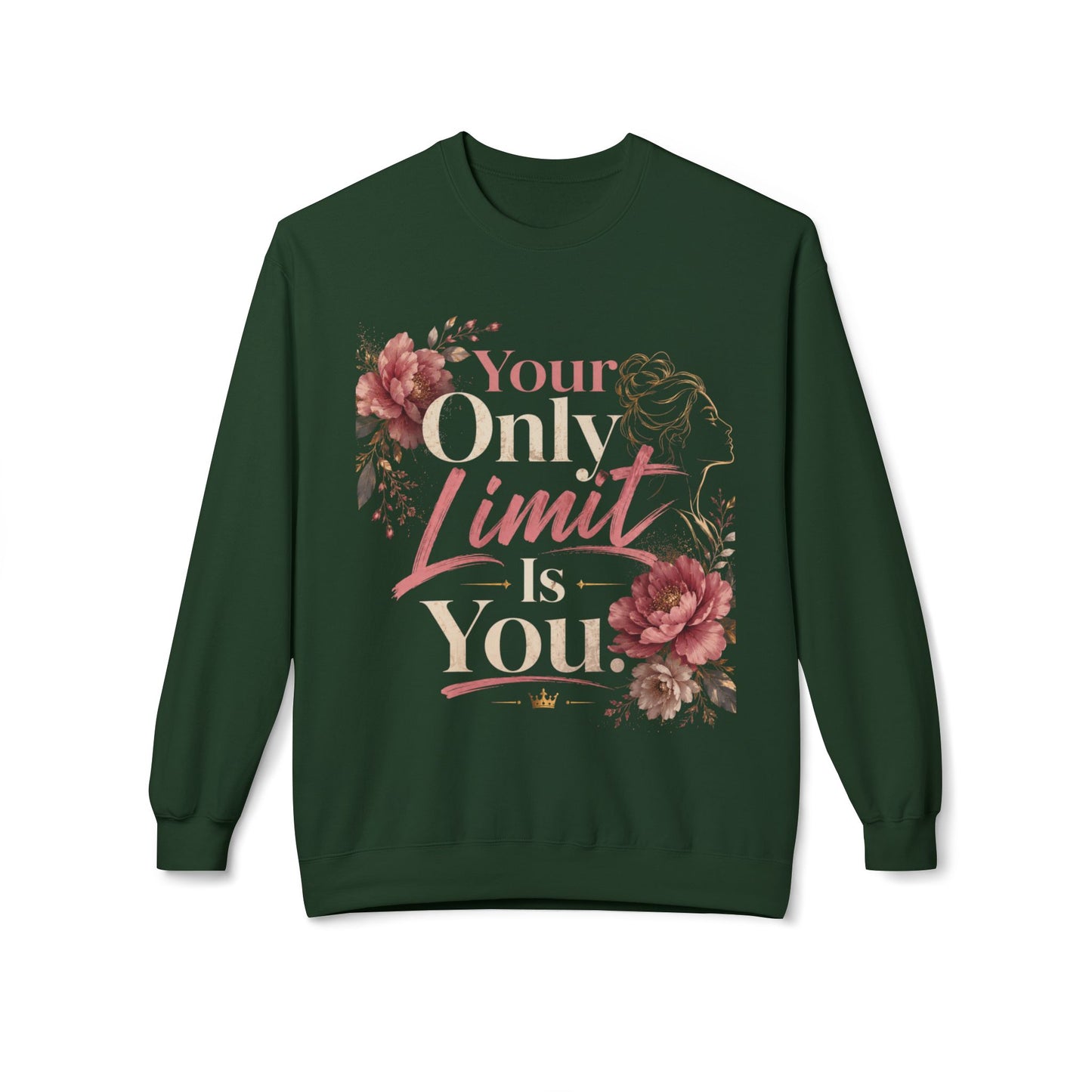 Your Only Limit Is You – Empowering Floral Motivational Shirt | Inspirational Women's Graphic Tee | Self Growth Quote | Positive Mindset Gift