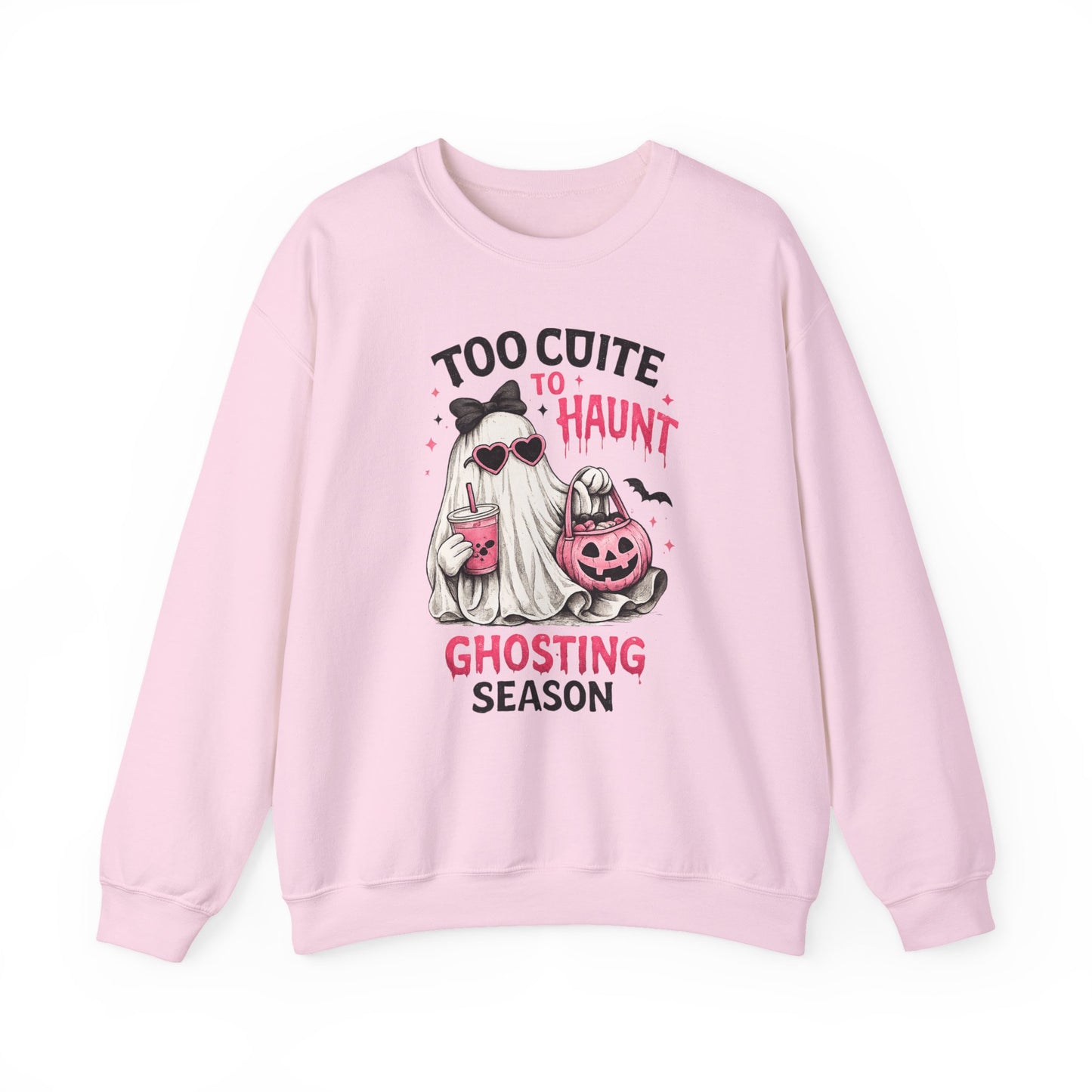Too Cute to Haunt Sweatshirt | Ghosting Season Crewneck | Cute Halloween Ghost Sweatshirt | Coquette Fall Pullover | Cozy Spooky Season Gift
