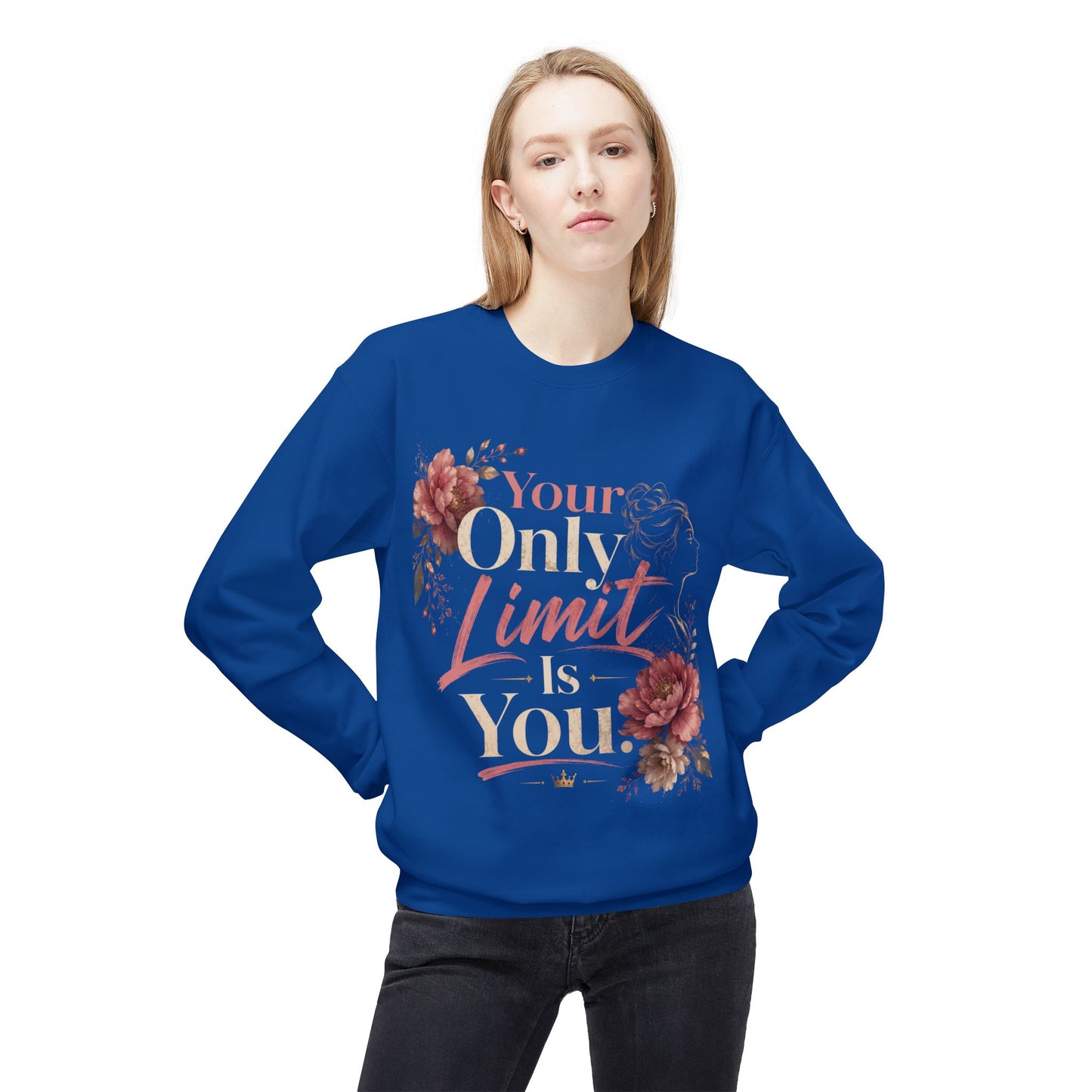 Your Only Limit Is You – Empowering Floral Motivational Shirt | Inspirational Women's Graphic Tee | Self Growth Quote | Positive Mindset Gift