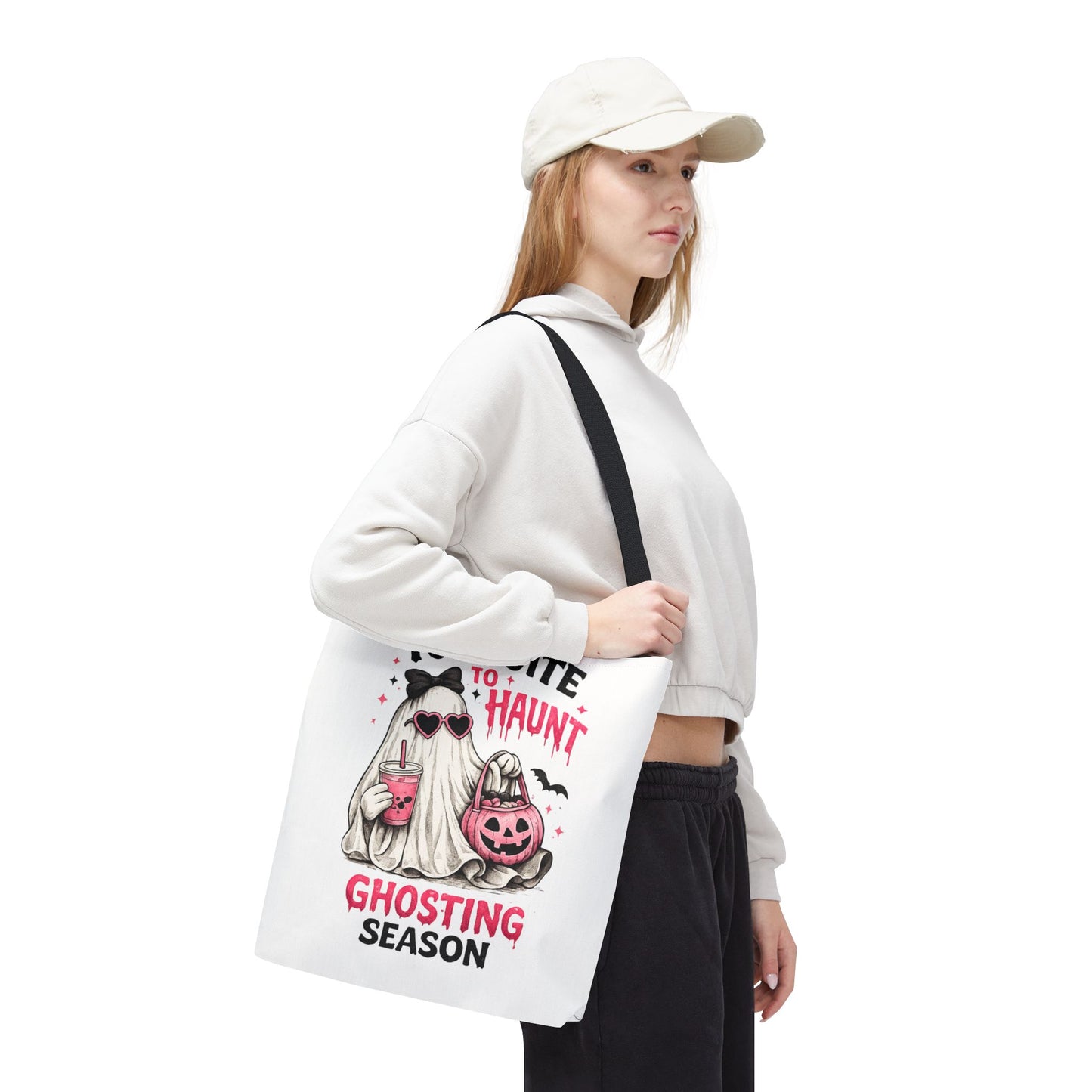Too Cute to Haunt Tote Bag | Ghosting Season Halloween Tote | Cute Ghost Canvas Bag | Coquette Spooky Tote | Fall Book Bag | Halloween Gift