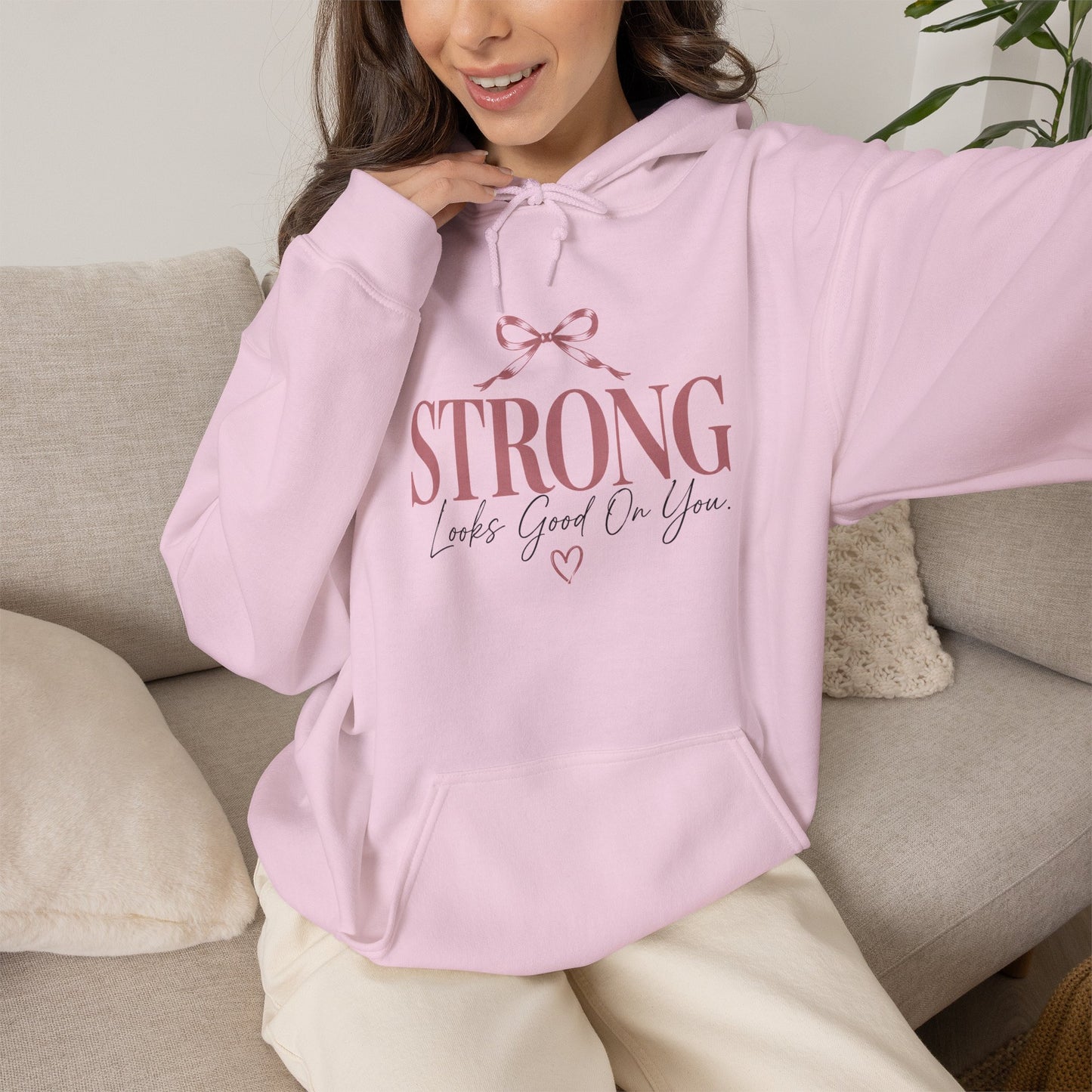 Strong With Grace Hoodie | Inspirational Women's Sweatshirt | Motivational Graphic Hoodie | Self Love Gift | Empowerment Hoodie
