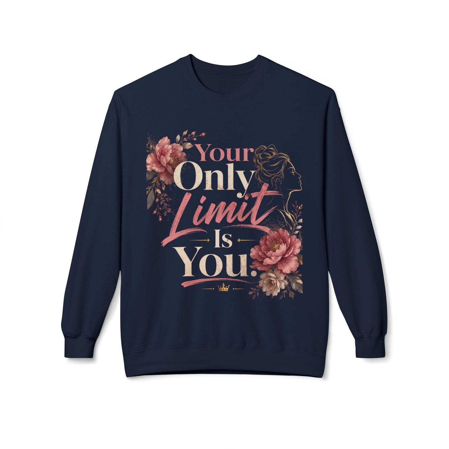 Your Only Limit Is You – Empowering Floral Motivational Shirt | Inspirational Women's Graphic Tee | Self Growth Quote | Positive Mindset Gift