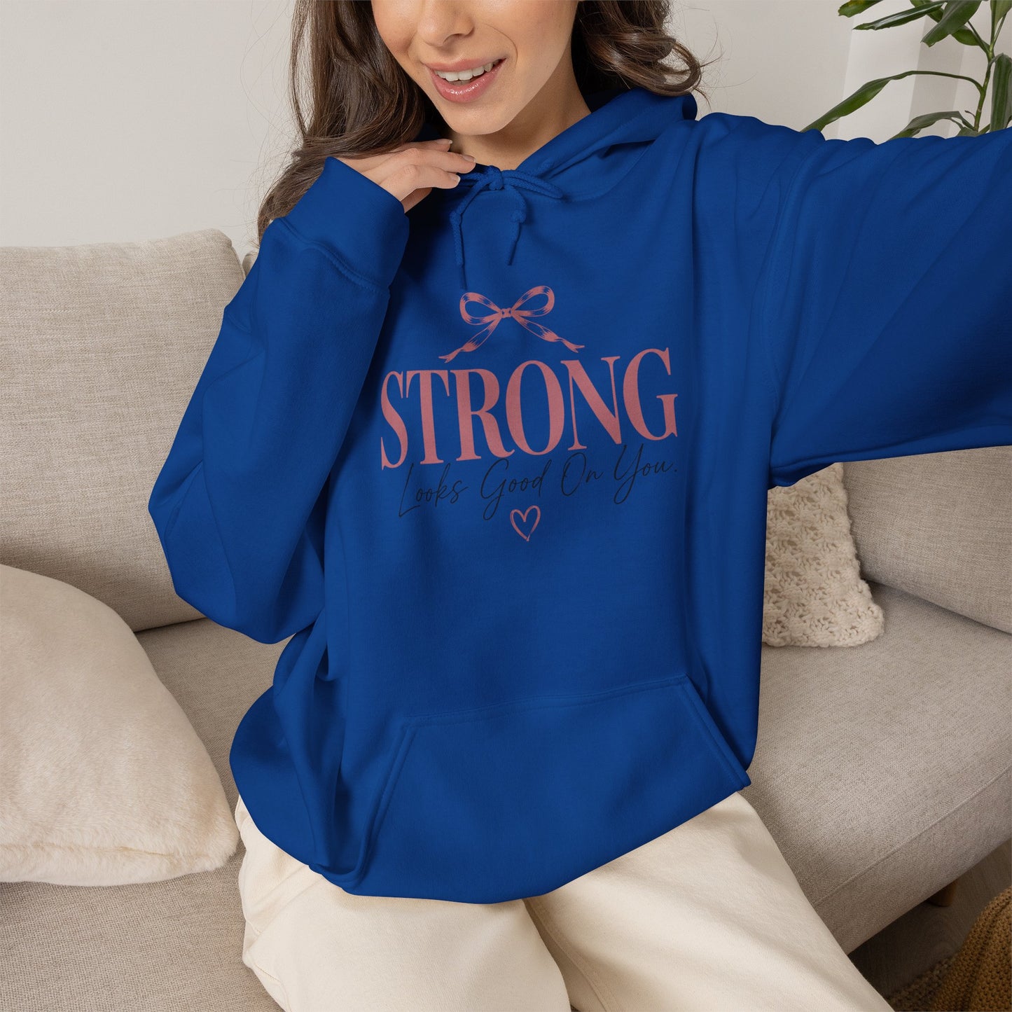 Strong With Grace Hoodie | Inspirational Women's Sweatshirt | Motivational Graphic Hoodie | Self Love Gift | Empowerment Hoodie