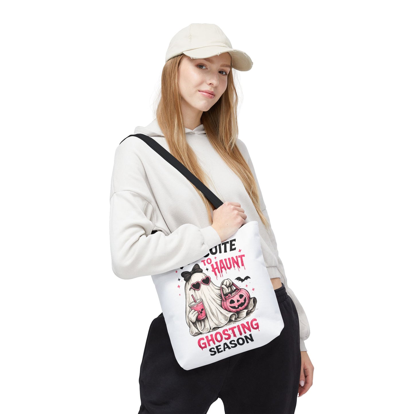 Too Cute to Haunt Tote Bag | Ghosting Season Halloween Tote | Cute Ghost Canvas Bag | Coquette Spooky Tote | Fall Book Bag | Halloween Gift