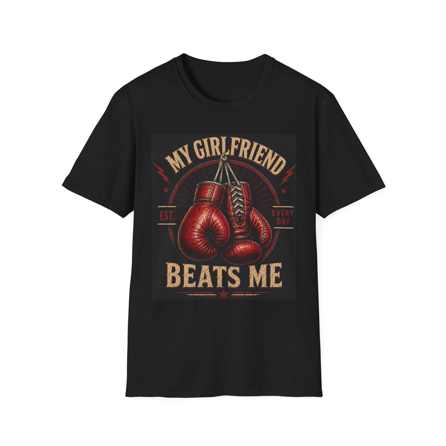 My Girlfriend Beats Me Every Day Boxing Shirt | Funny Boxer Tee | Boxing Gloves Graphic | Boxing Boyfriend Gift | Gym Workout T-Shirt