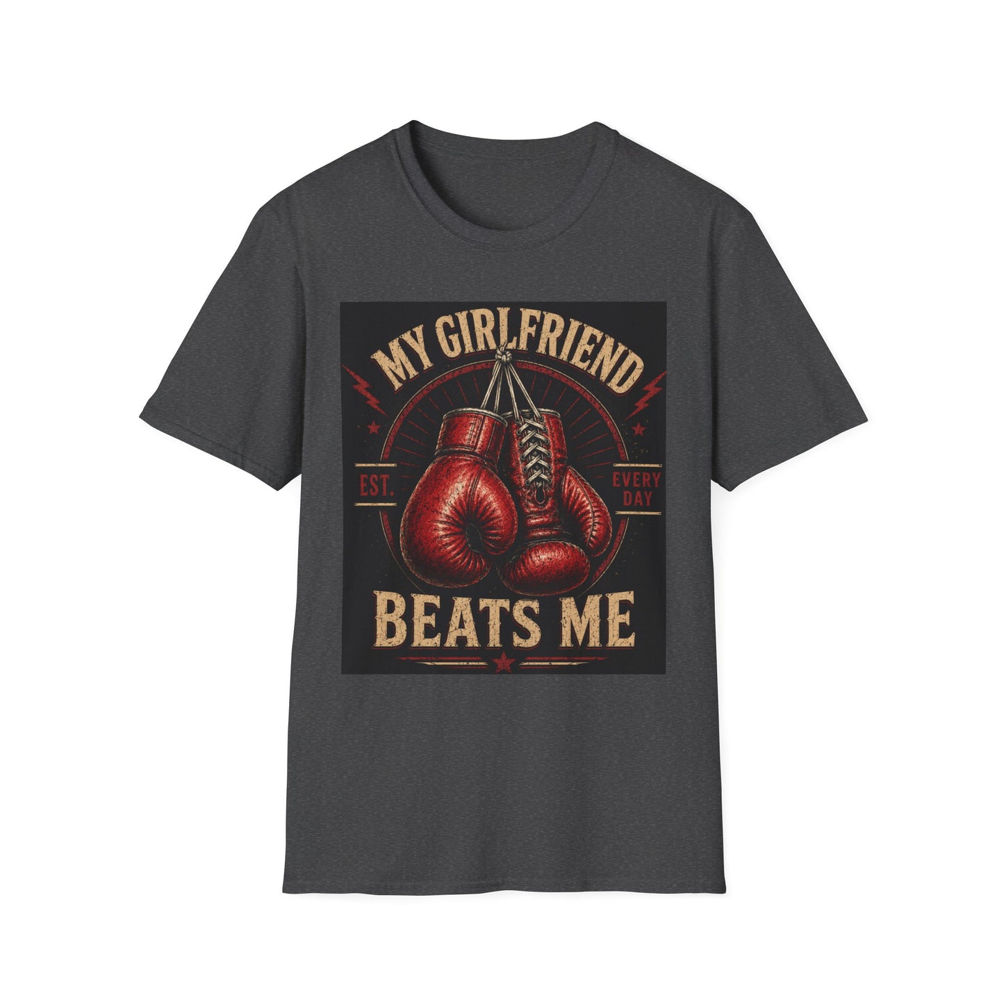 My Girlfriend Beats Me Every Day Boxing Shirt | Funny Boxer Tee | Boxing Gloves Graphic | Boxing Boyfriend Gift | Gym Workout T-Shirt