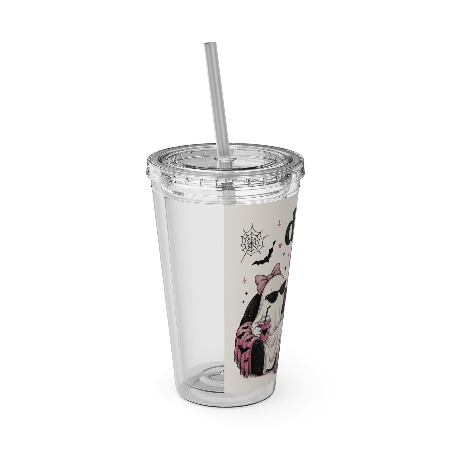 Did You Text First Halloween Tumbler | 16 oz Ghost Cup with Straw | Cute Pink Halloween Cup | Spooky Coquette Tumbler | Fall Gift