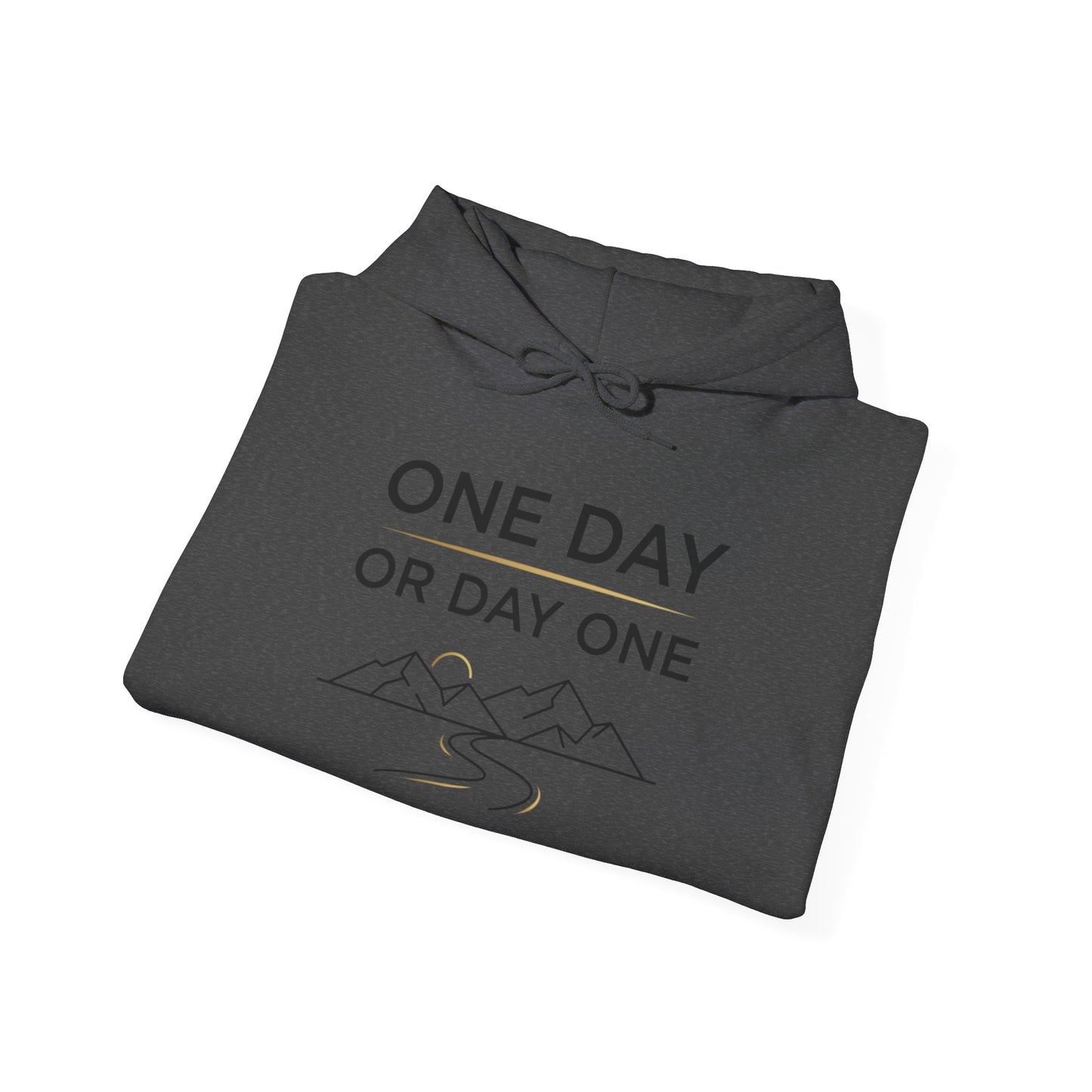 One Day or Day One Motivational Hoodie | Inspirational Unisex Pullover Sweatshirt | Gildan 18500