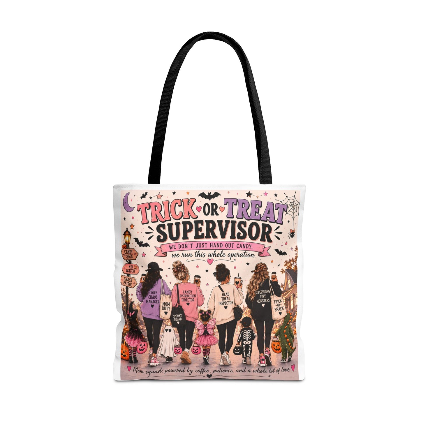 Trick or Treat Supervisor Tote Bag | Funny Halloween Tote | Pumpkin Patch Bag | Halloween Mom Gift | Reusable Fall Shopping Bag