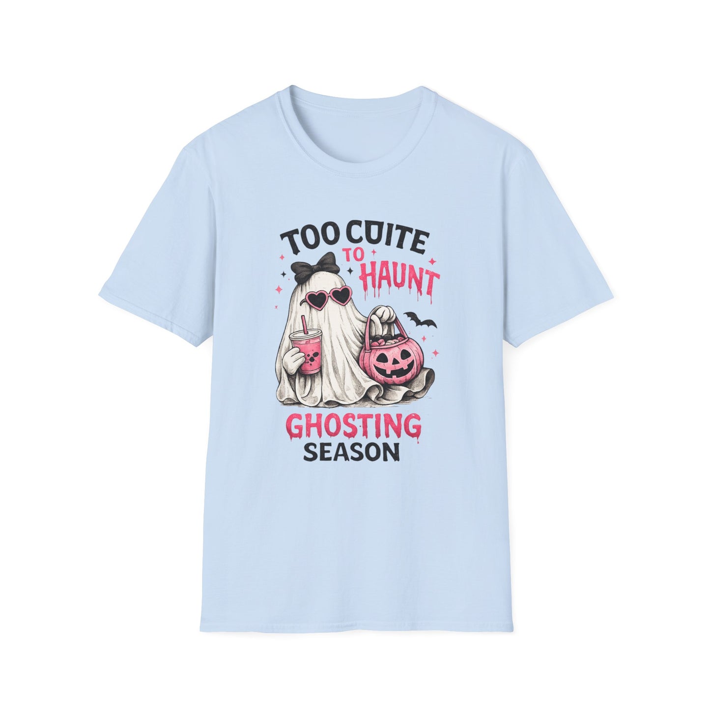Too Cute to Haunt Ghosting Season Shirt | Funny Halloween Ghost T-Shirt | Cute Coquette Halloween Tee | Spooky Season Graphic Shirt