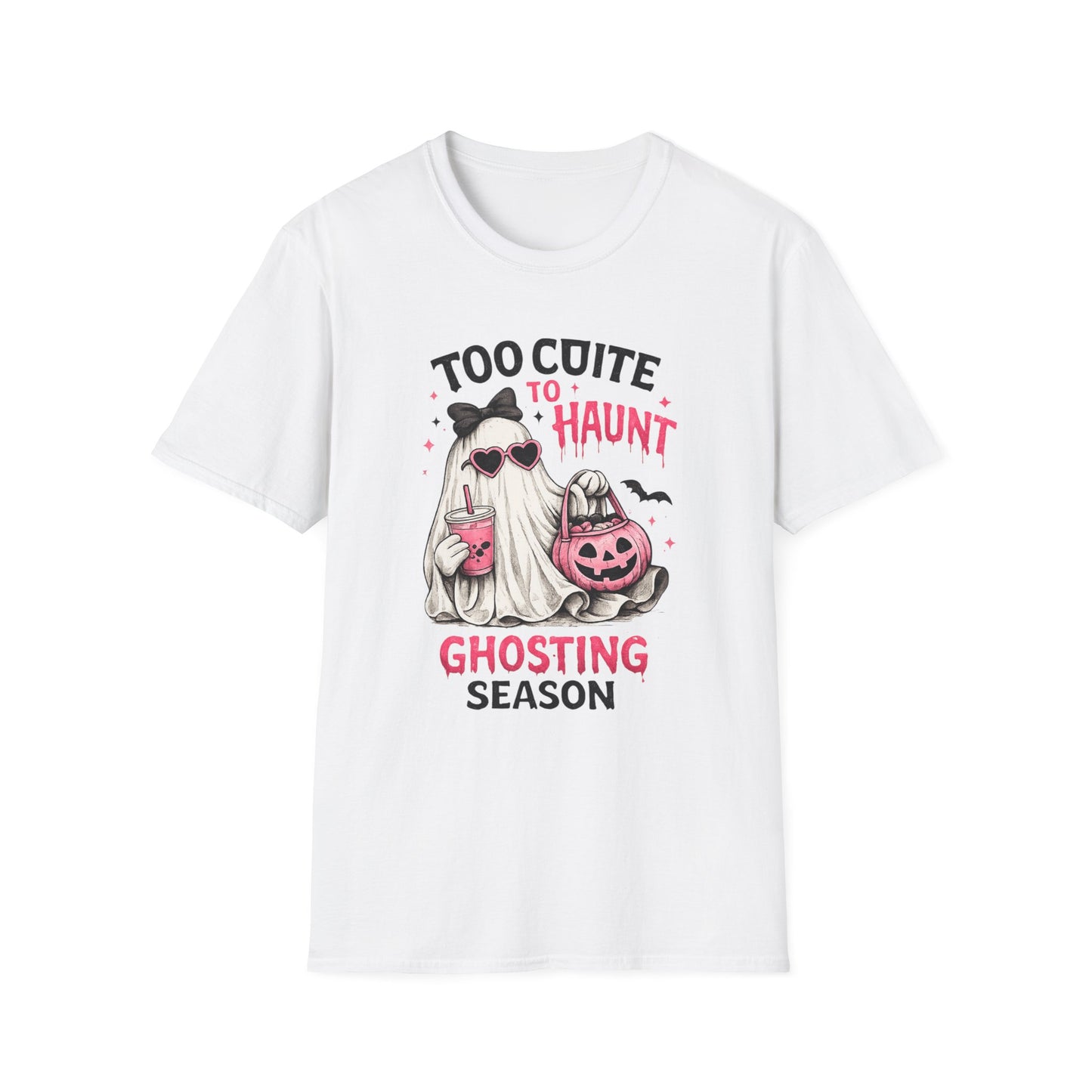 Too Cute to Haunt Ghosting Season Shirt | Funny Halloween Ghost T-Shirt | Cute Coquette Halloween Tee | Spooky Season Graphic Shirt