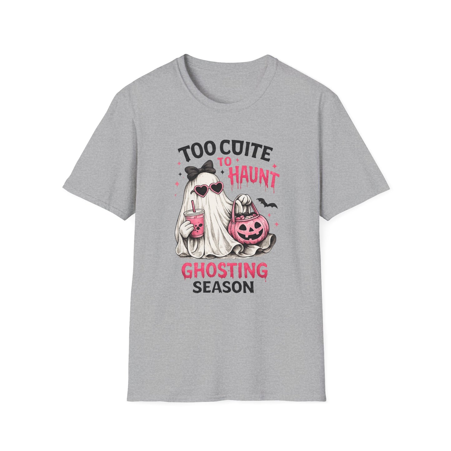 Too Cute to Haunt Ghosting Season Shirt | Funny Halloween Ghost T-Shirt | Cute Coquette Halloween Tee | Spooky Season Graphic Shirt