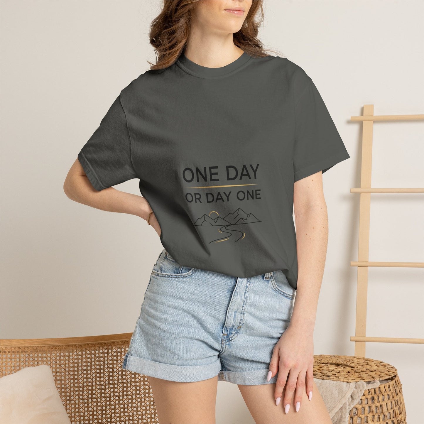 One Day or Day One Comfort Colors® T-Shirt | Motivational Graphic Tee | Inspirational Shirt | Unisex Premium Cotton Tee