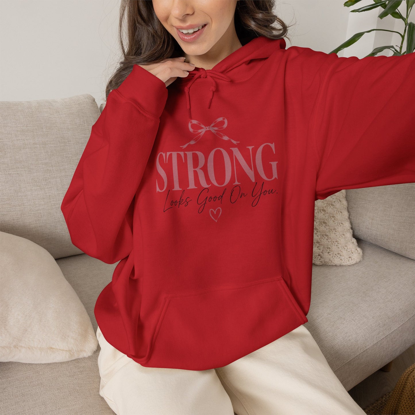 Strong With Grace Hoodie | Inspirational Women's Sweatshirt | Motivational Graphic Hoodie | Self Love Gift | Empowerment Hoodie