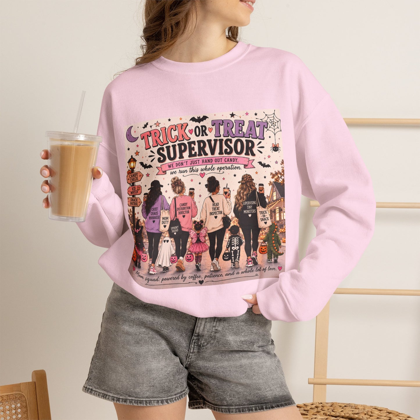Trick or Treat Supervisor Sweatshirt | Funny Halloween Crewneck | Halloween Parent Sweatshirt | Pumpkin Patch Pullover | Family