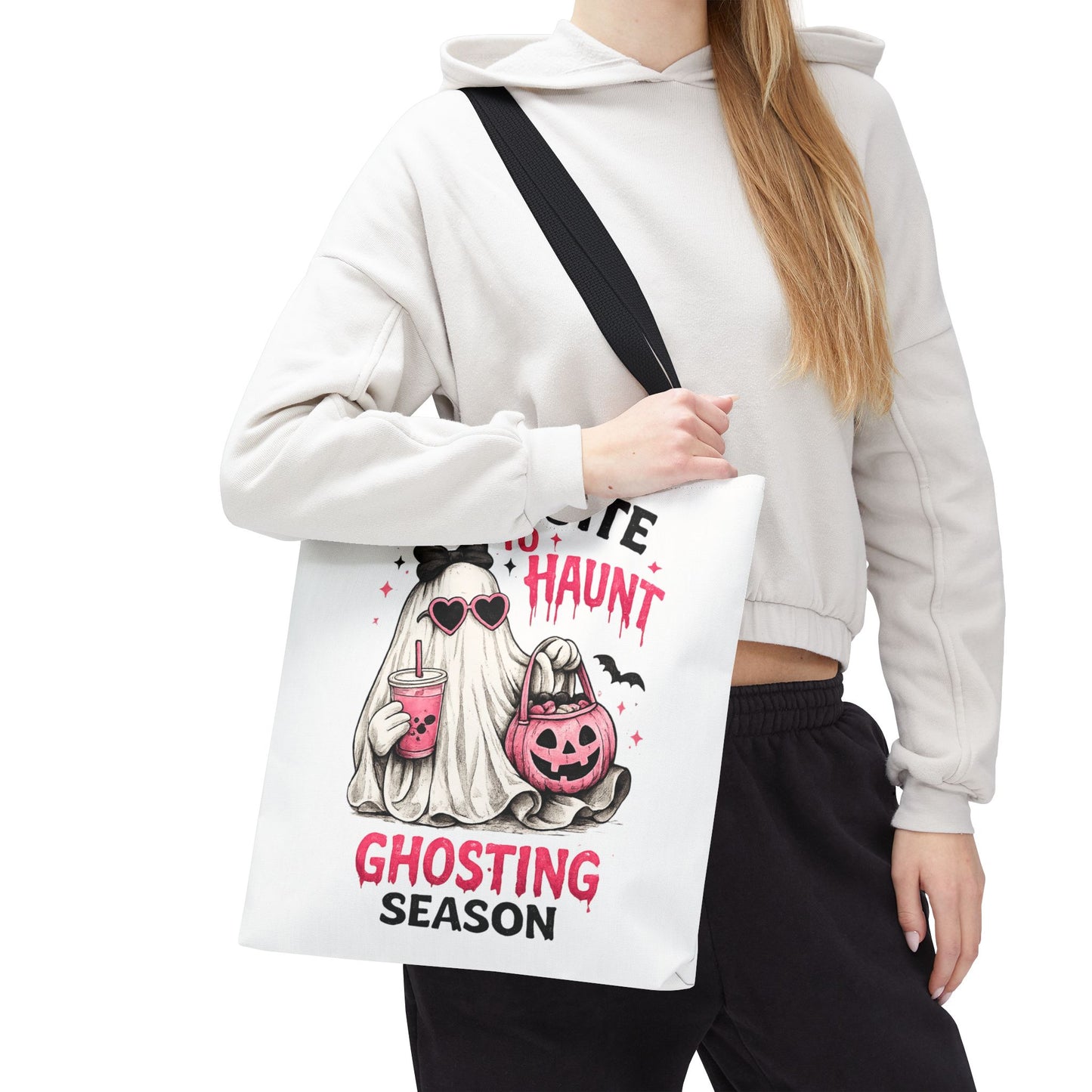 Too Cute to Haunt Tote Bag | Ghosting Season Halloween Tote | Cute Ghost Canvas Bag | Coquette Spooky Tote | Fall Book Bag | Halloween Gift