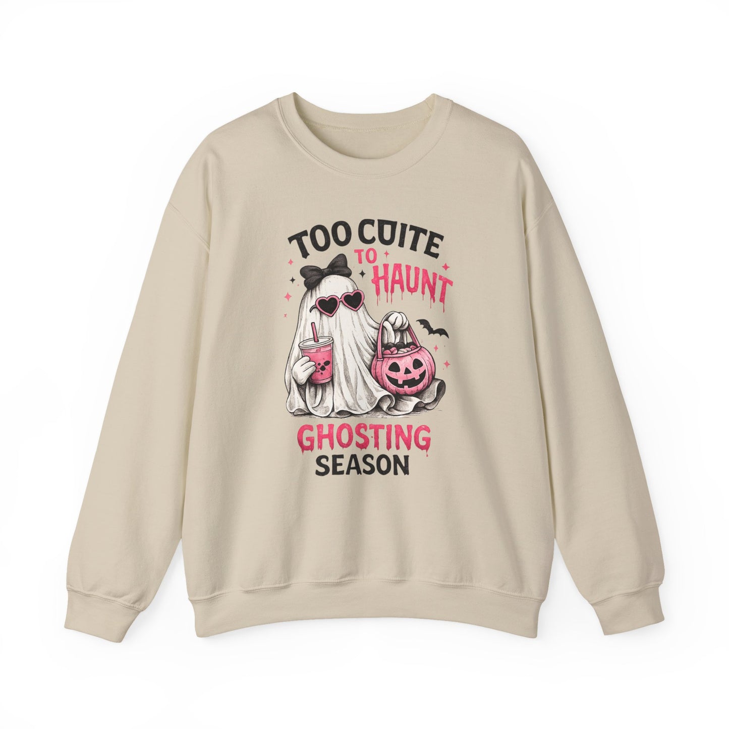 Too Cute to Haunt Sweatshirt | Ghosting Season Crewneck | Cute Halloween Ghost Sweatshirt | Coquette Fall Pullover | Cozy Spooky Season Gift