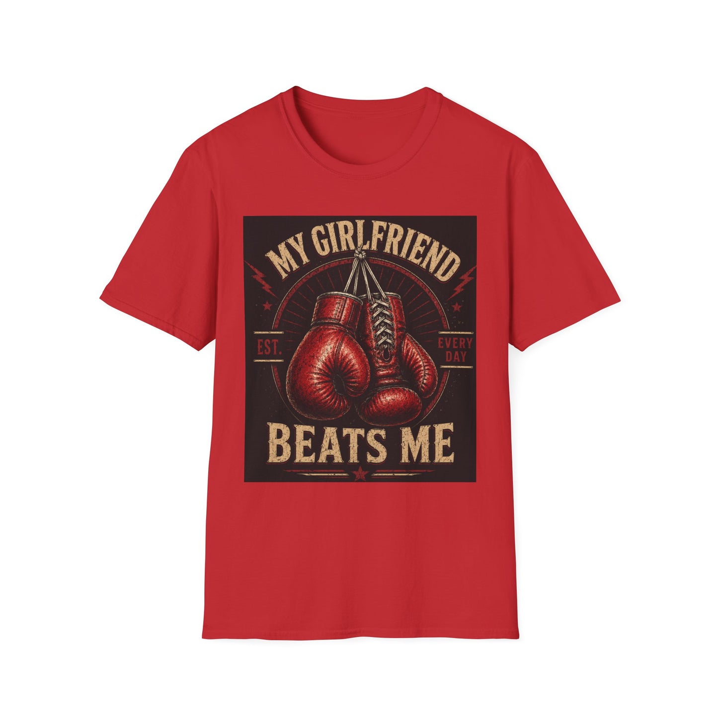 My Girlfriend Beats Me Every Day Boxing Shirt | Funny Boxer Tee | Boxing Gloves Graphic | Boxing Boyfriend Gift | Gym Workout T-Shirt
