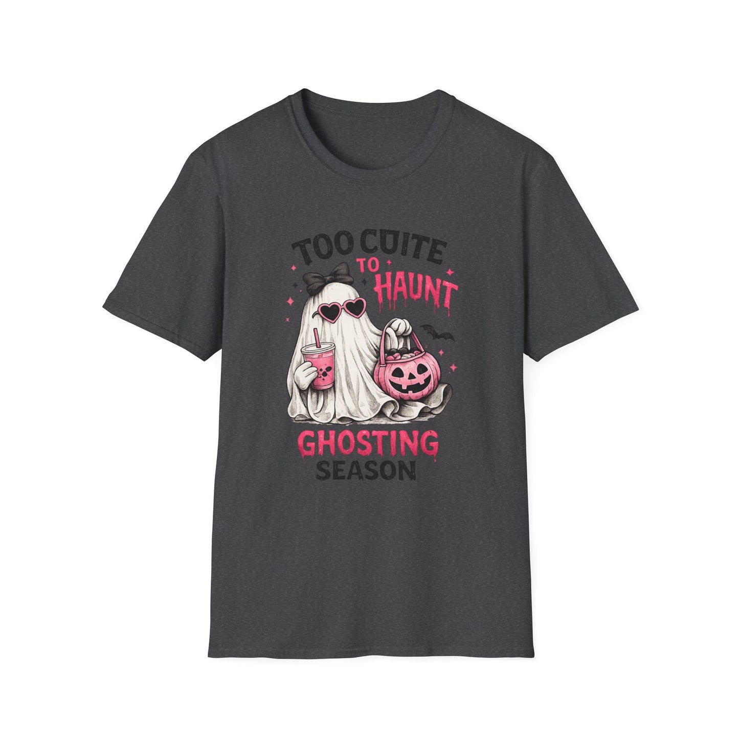 Too Cute to Haunt Ghosting Season Shirt | Funny Halloween Ghost T-Shirt | Cute Coquette Halloween Tee | Spooky Season Graphic Shirt