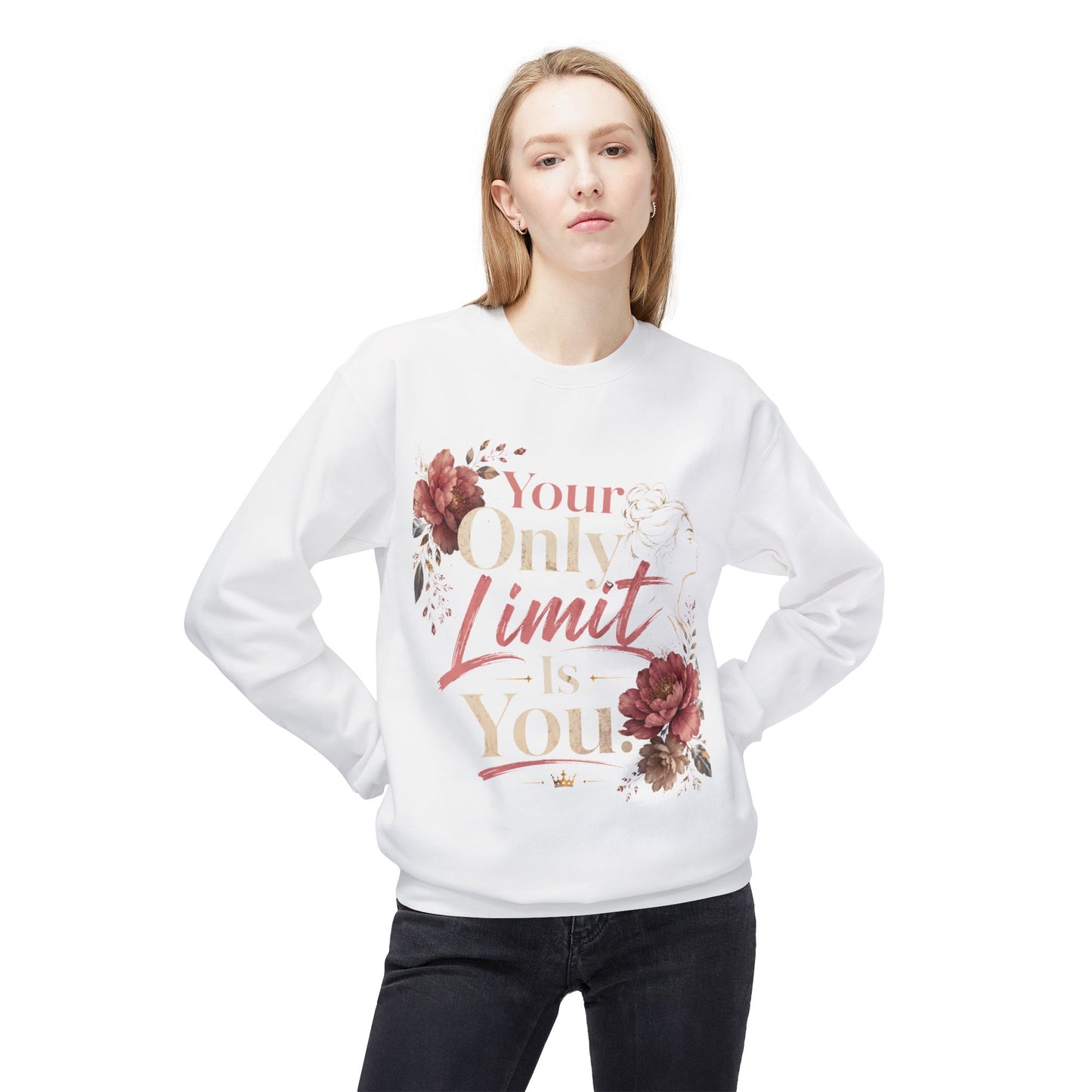 Your Only Limit Is You – Empowering Floral Motivational Shirt | Inspirational Women's Graphic Tee | Self Growth Quote | Positive Mindset Gift