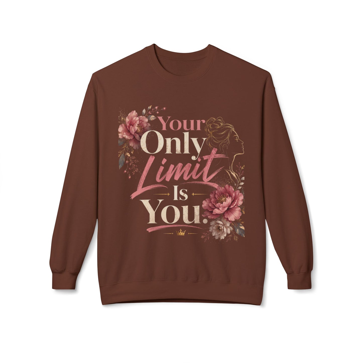 Your Only Limit Is You – Empowering Floral Motivational Shirt | Inspirational Women's Graphic Tee | Self Growth Quote | Positive Mindset Gift
