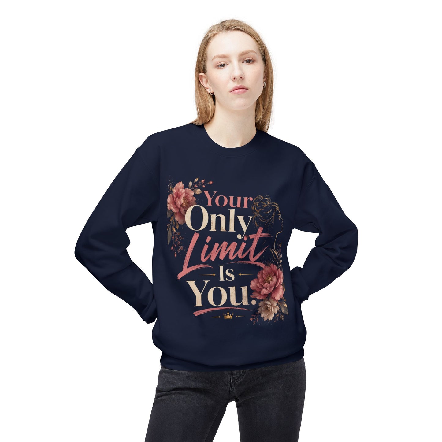 Your Only Limit Is You – Empowering Floral Motivational Shirt | Inspirational Women's Graphic Tee | Self Growth Quote | Positive Mindset Gift